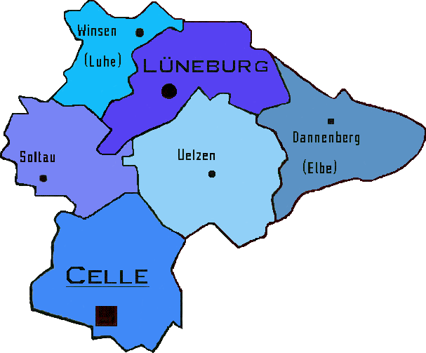 Grafische Darstellung des OLG-Bezirks Celle (zum Artikel: Bezirk)